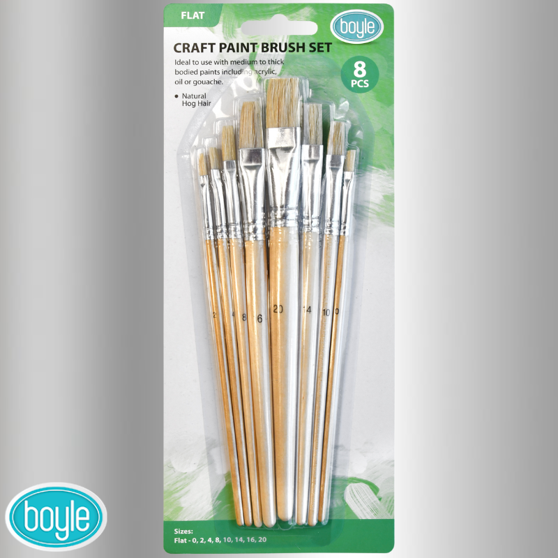 Boyle Hog Hair Craft Brushes - Flat