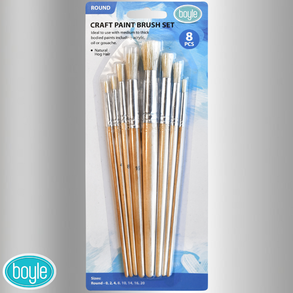 Boyle Hog Hair Craft Brushes - Round