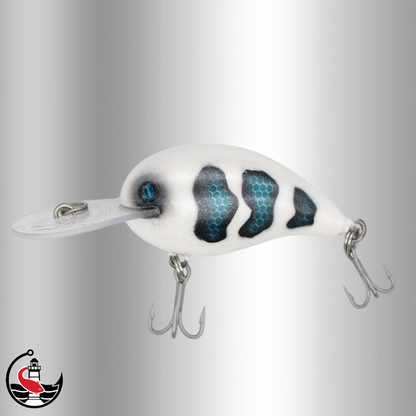 "Micro Stomper 55" 55mm Diving Crankbait - White Torn