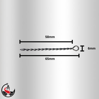 Twisted Wire Screw Eyes - 1.2mmx65mm